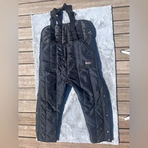 NWOT Refrigiwear Black Snow Bib Overalls Measurements in photos.